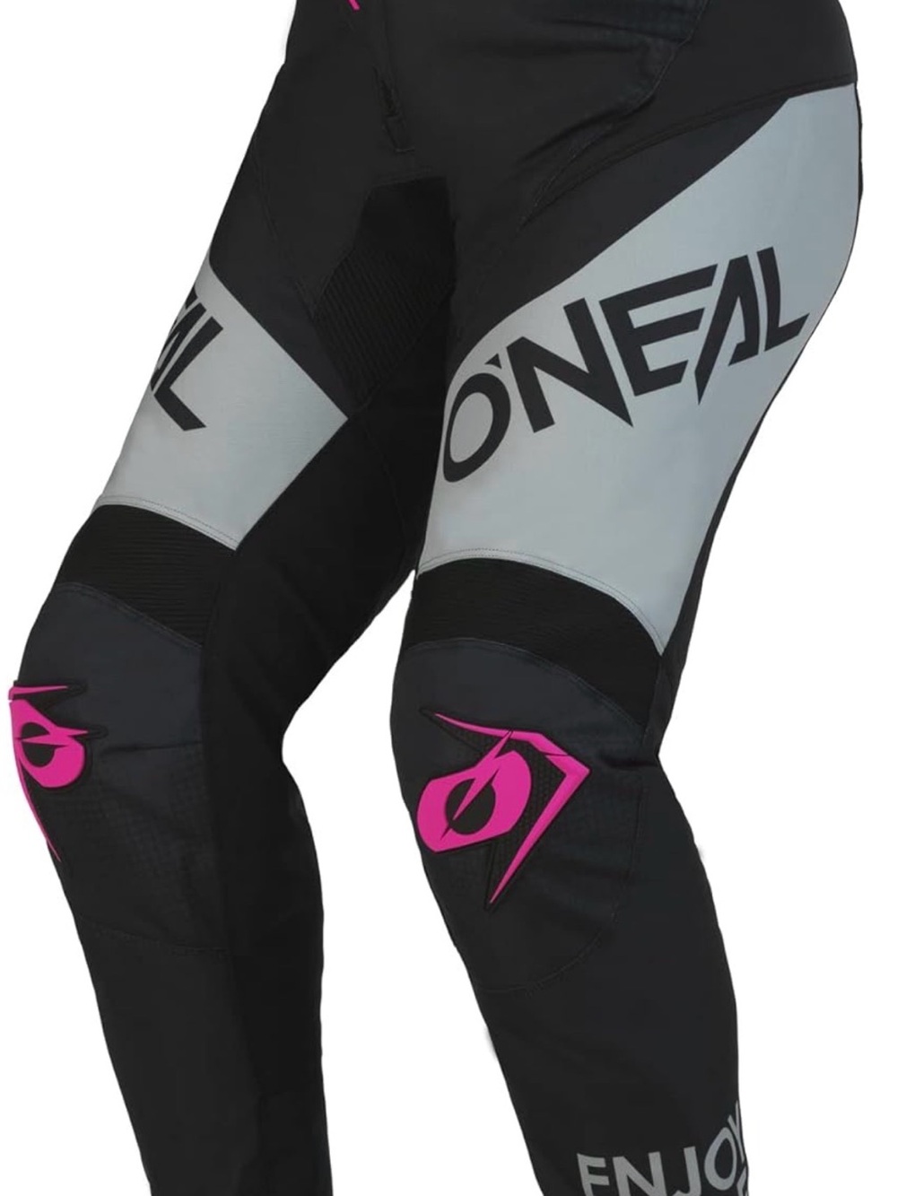 O'Neal Women's Black & Gray Motocross Pants with Pink Accents